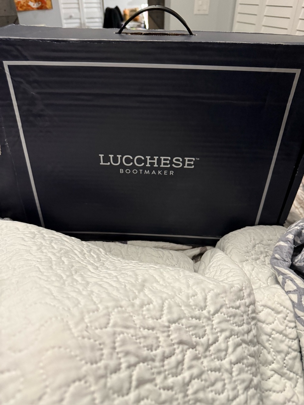 Lucchese Bootmaker Box on Bed